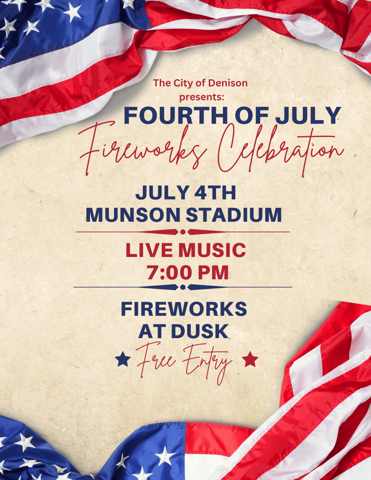 4th of July Fireworks and Concert Denison